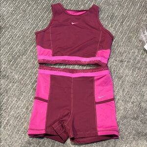 Nike women’s size small  Pink and Purple Athletic Shorts and size XS top